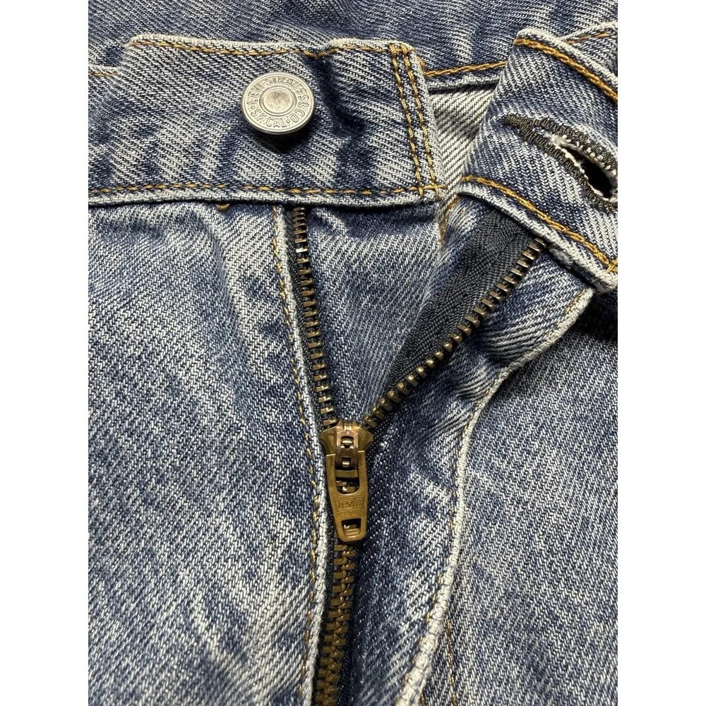 Vintage‎ Levi's 505 Jeans 38x27 Blue Distressed Faded Zip Fly Denim *HOLES